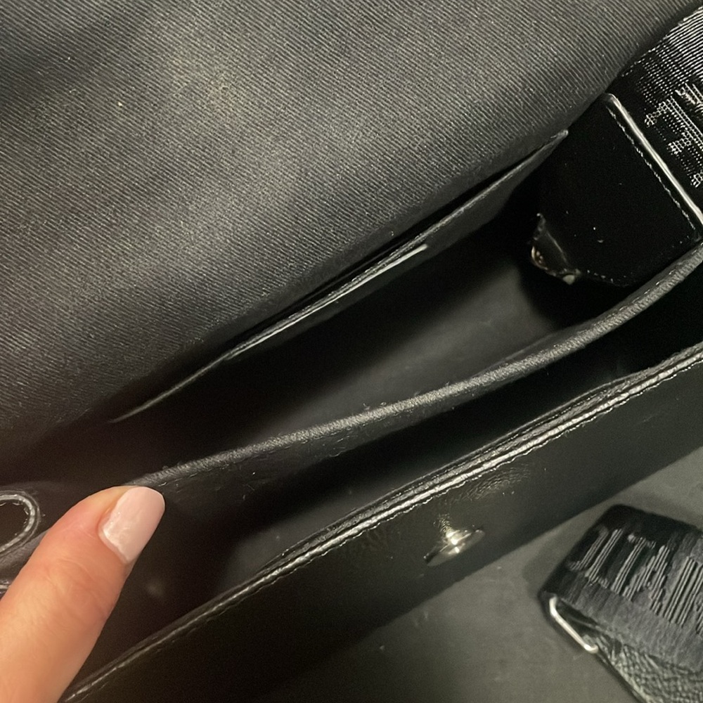 Zadig & Voltaire Black Leather Crossbody Bag with Silver Wing Emblem - Picture 7 of 7